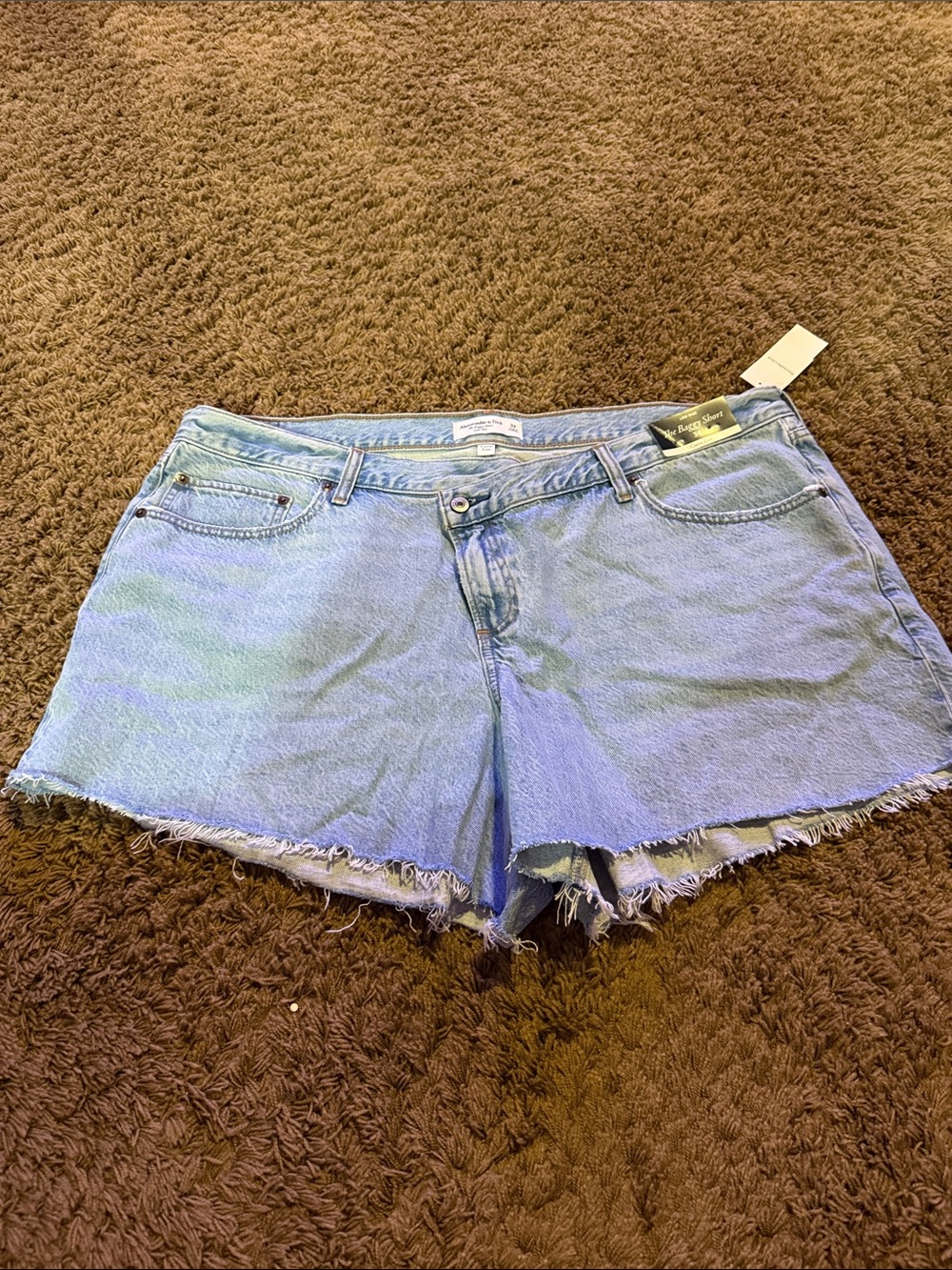 NWT Abercrombie & Fitch Light Wash Frayed Denim Shorts